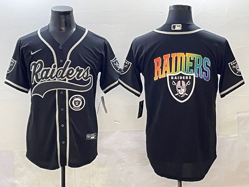 Men 2025 Oakland Raiders Blank Black Joint Name Nike Limited NFL Jersey style 24